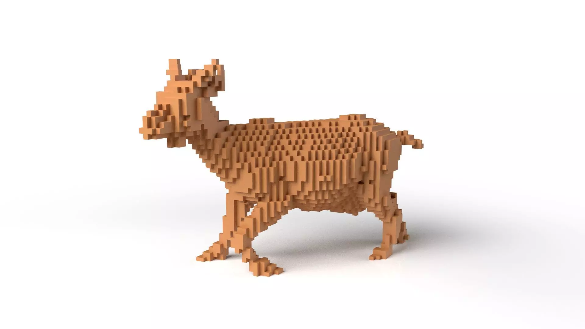 GoatII Minecraft Voxel Low-poly 3D model_0