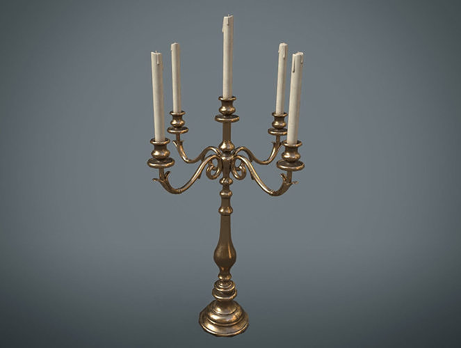 Table Candle Holder - Game Ready Low-poly 3D model