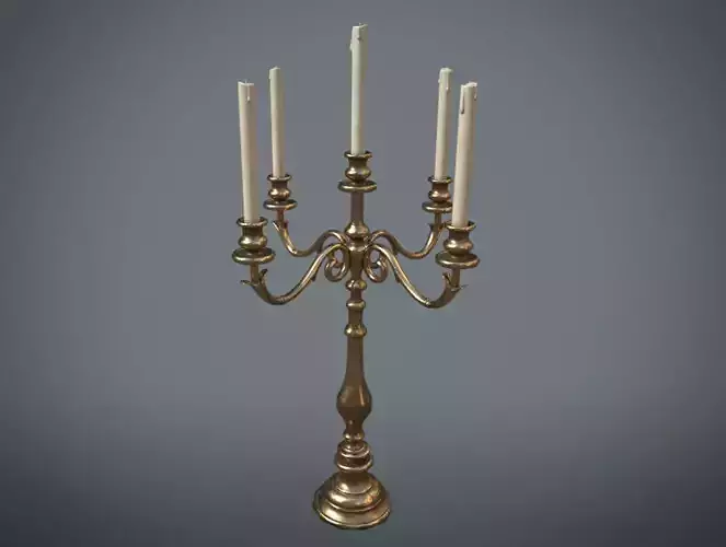Table Candle Holder - Game Ready Low-poly 3D model