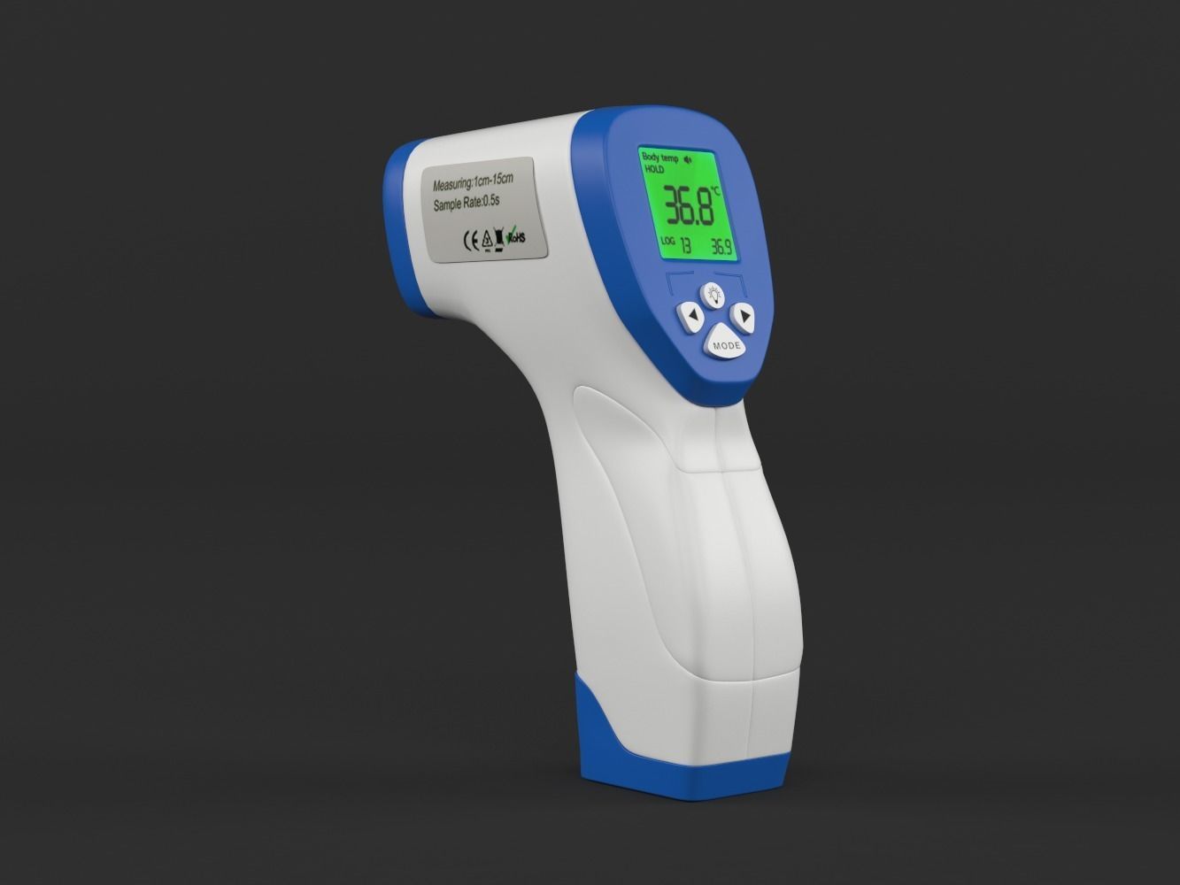 Digital Infrared Forehead Thermometer 3D model_5