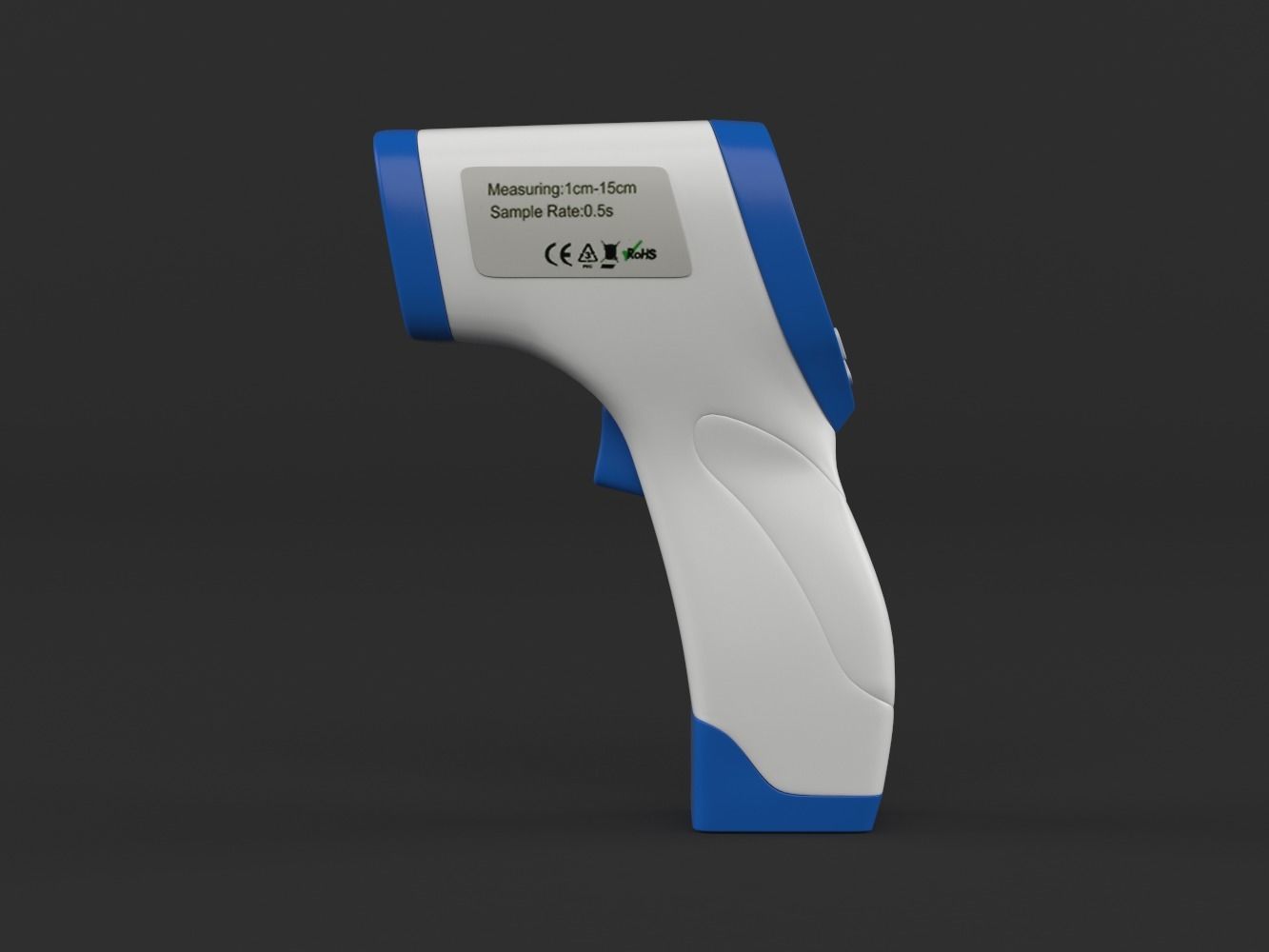 Digital Infrared Forehead Thermometer 3D model_4
