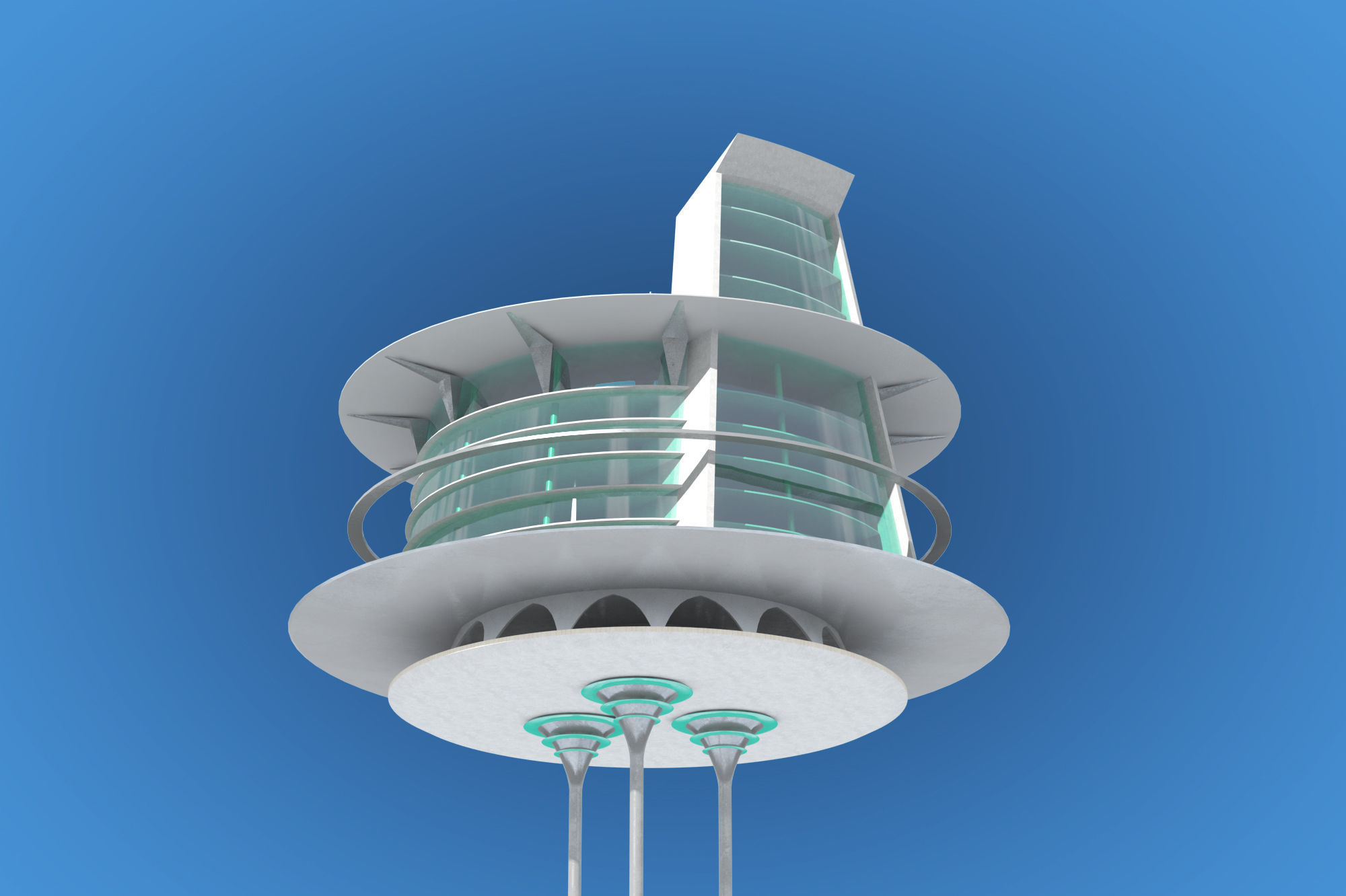 Futuristic Architecture Skyscraper 03 3D model_2