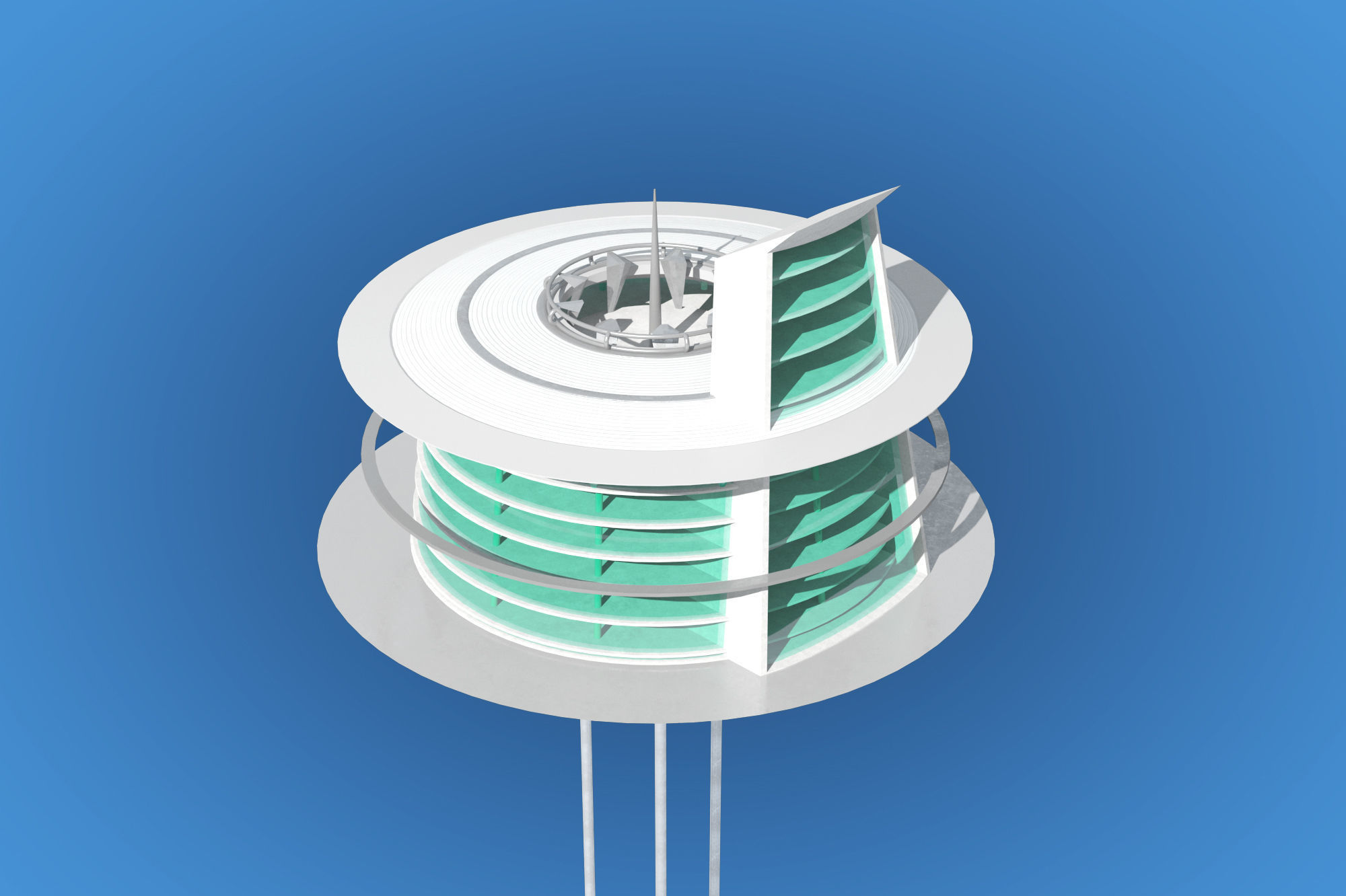 Futuristic Architecture Skyscraper 03 3D model_5