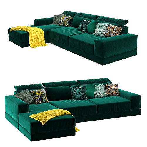Ruby Hawaiian Sofa 3D model