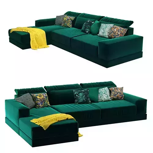 Ruby Hawaiian Sofa 3D model