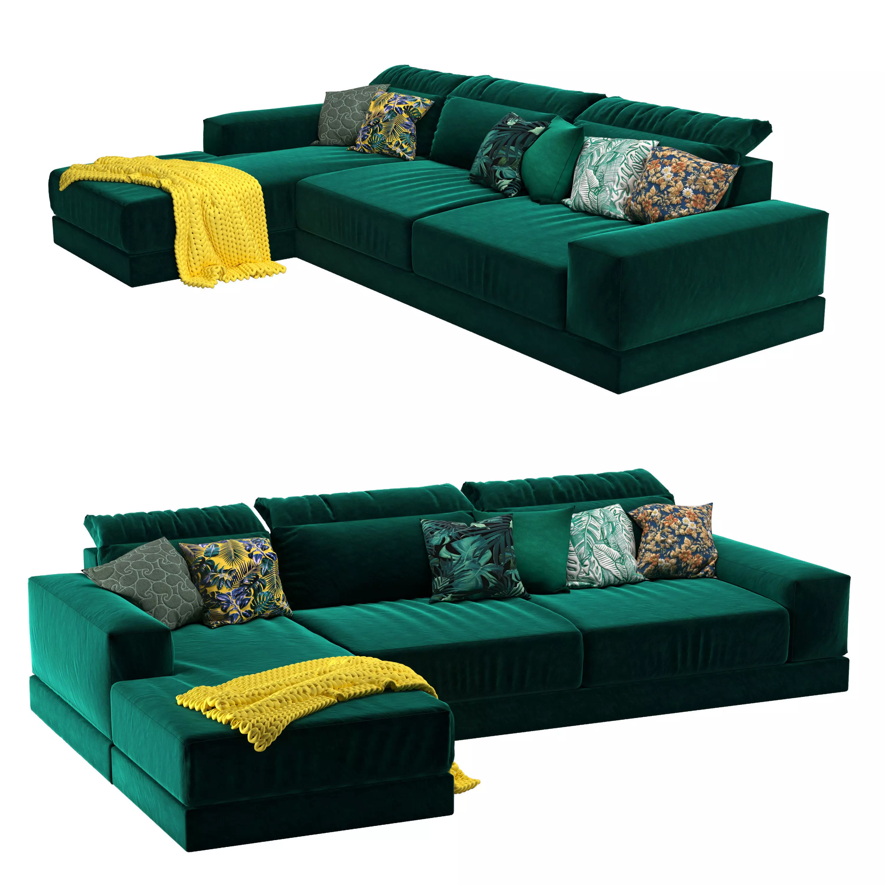 Ruby Hawaiian Sofa 3D model_0