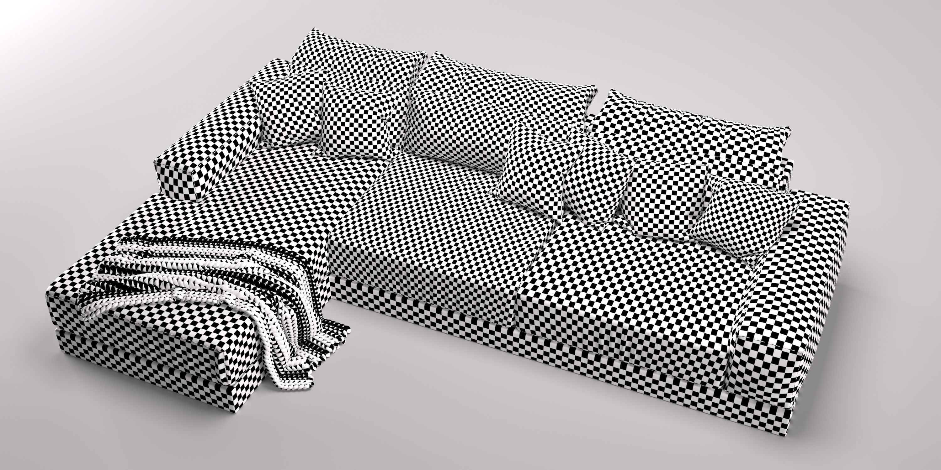 Ruby Hawaiian Sofa 3D model_4