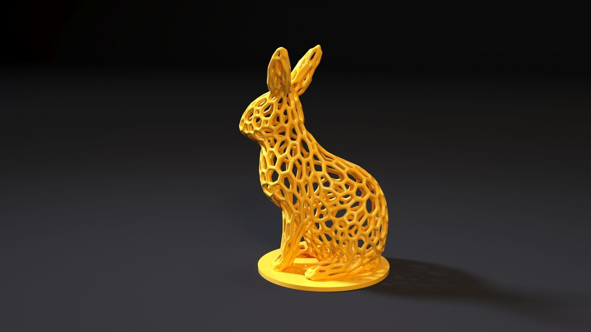 Rabbit voronoi 3D print model_3
