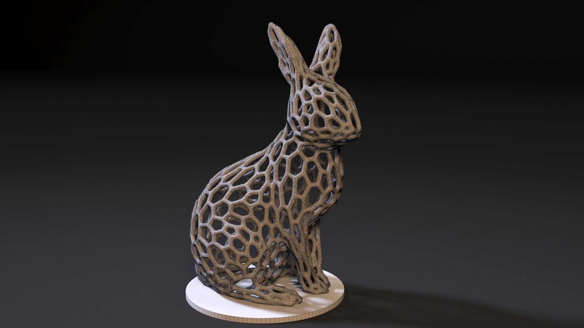 Rabbit voronoi 3D print model_6