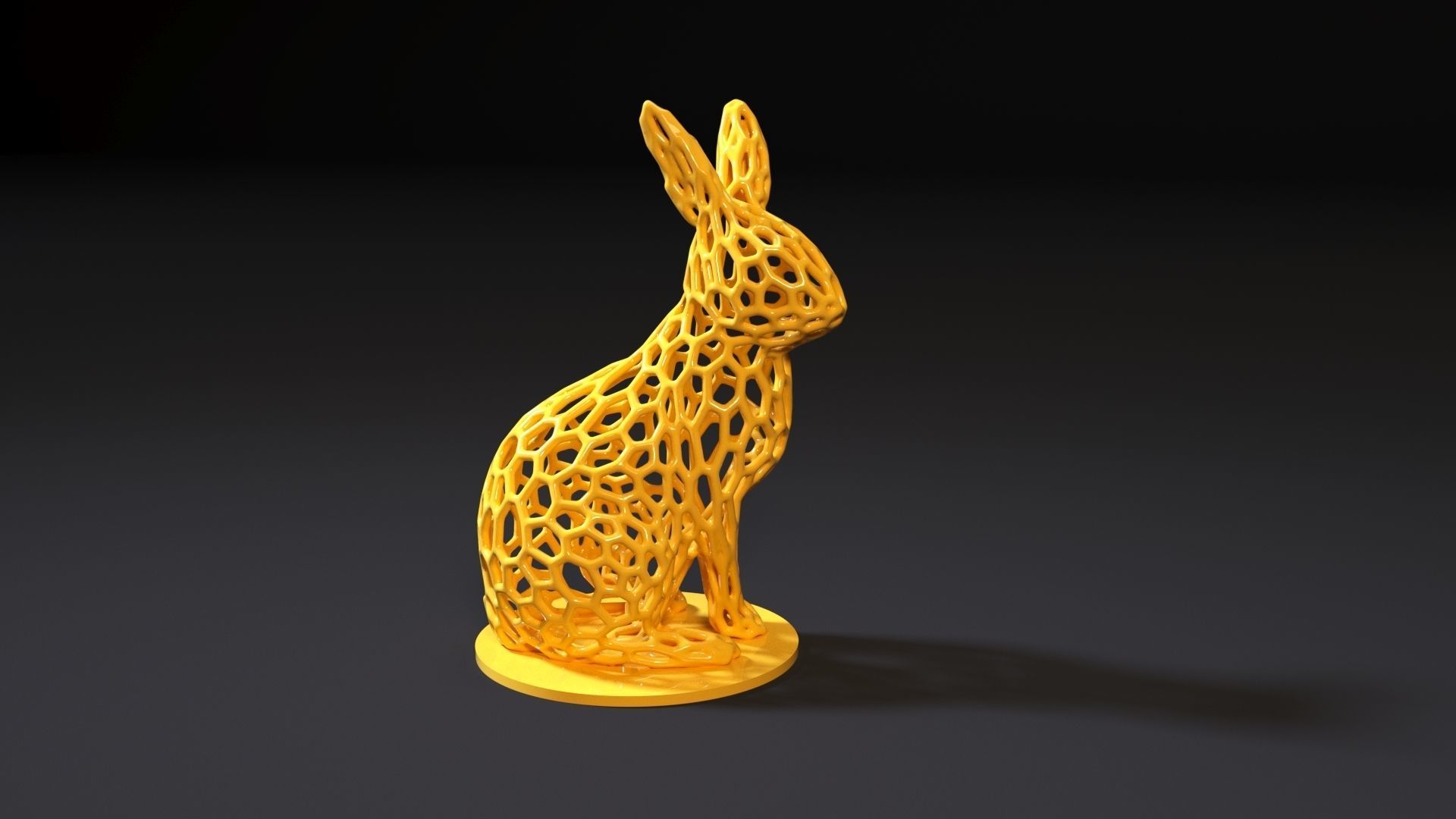Rabbit voronoi 3D print model_5