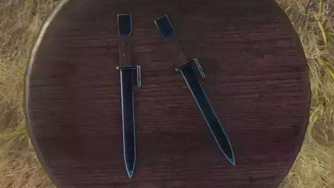 FN FAL Bayonet Knife PBR gameready