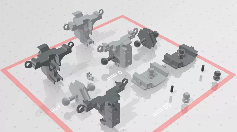 MG Gundam v1-5 Waist and Femoral joint Skeleton 3D print model_0