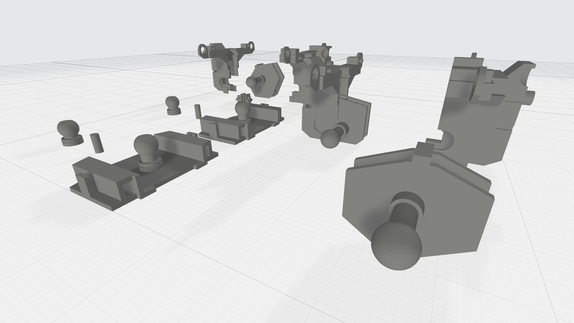 MG Gundam v1-5 Waist and Femoral joint Skeleton 3D print model_2