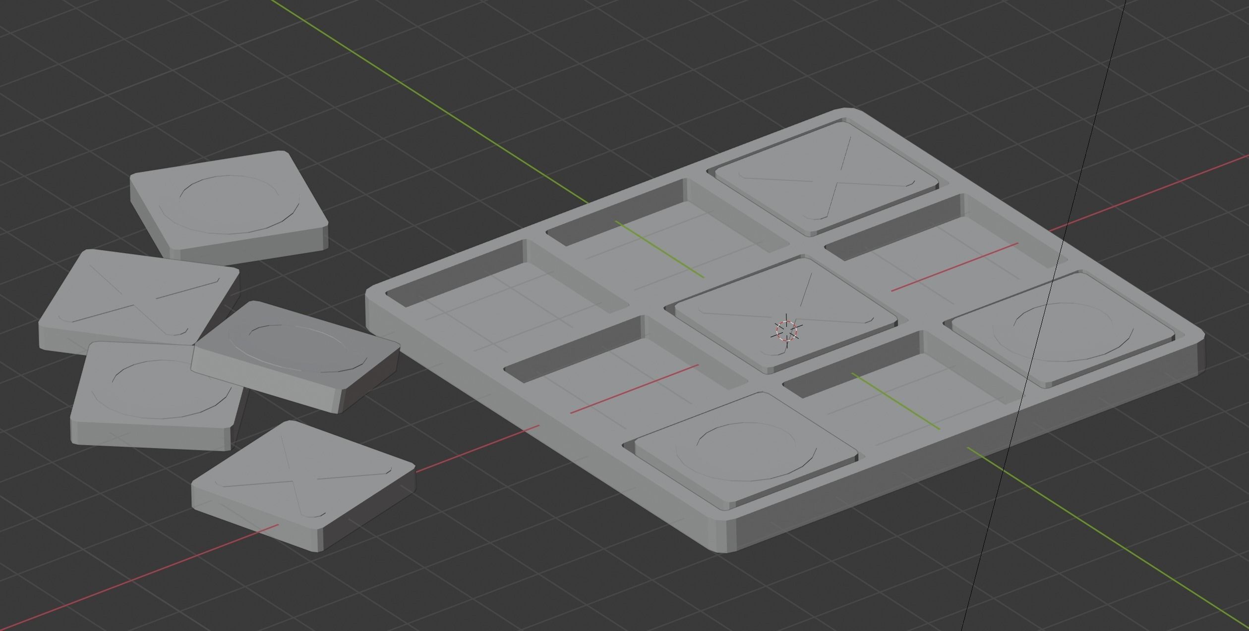 TRIS - tip tap toe - minimal low poly wooden 3D game model Low-poly 3D model_4