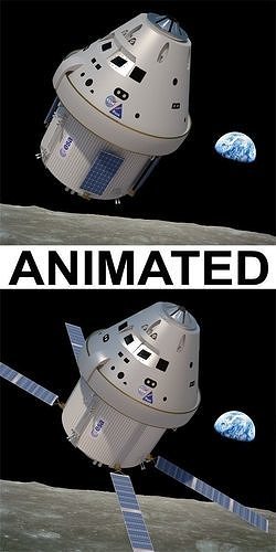 NASAs Orion space craft animated 3D model