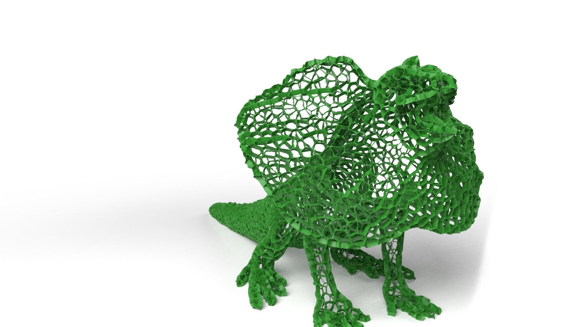 Frilledlizard Voronoi Low-poly 3D model_2