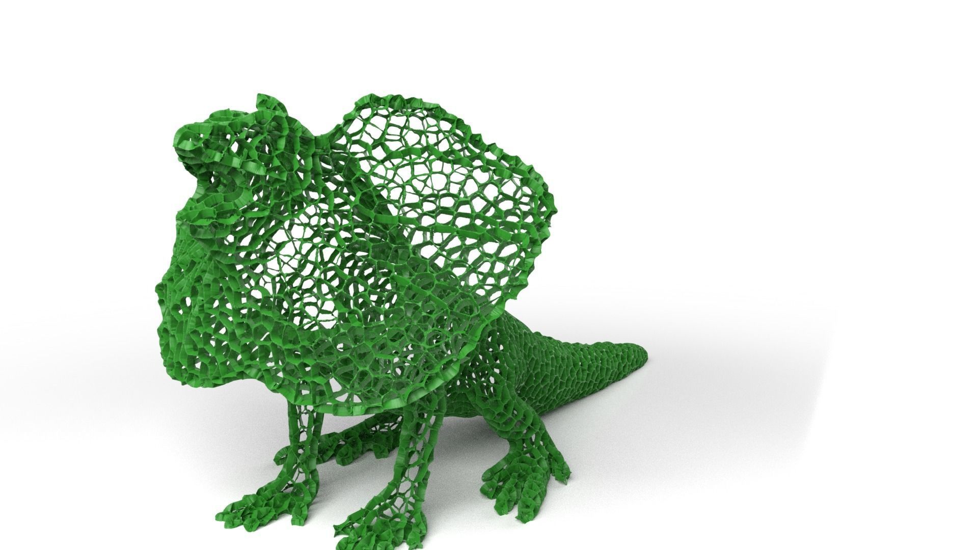 Frilledlizard Voronoi Low-poly 3D model_1