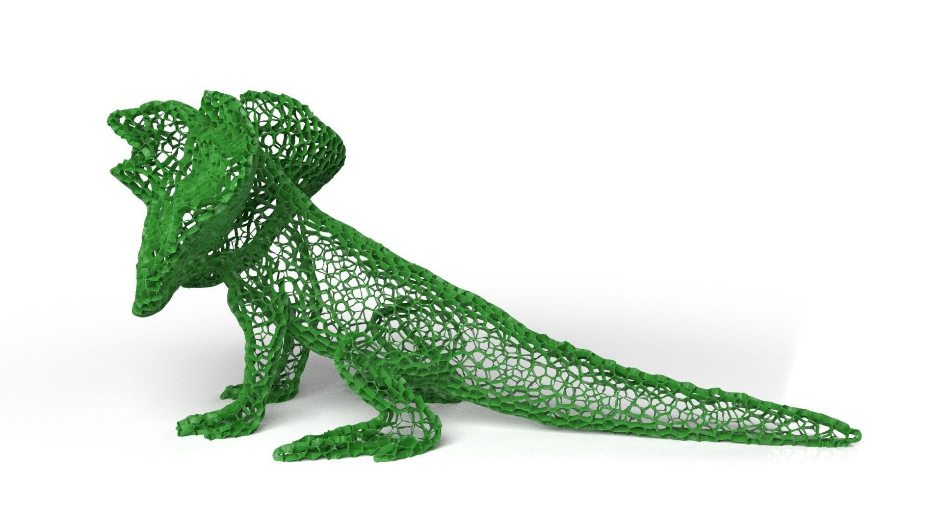 Frilledlizard Voronoi Low-poly 3D model_6