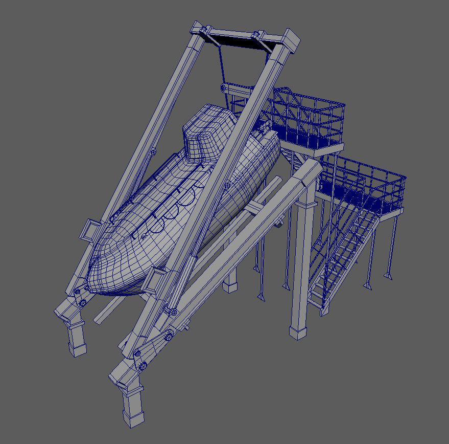 FREE-FALL LIFEBOAT Low-poly 3D model_7