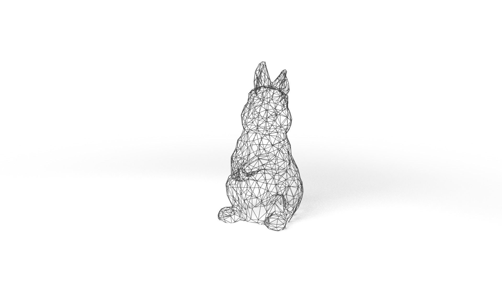 EasterBunny Wireframe Low-poly 3D model
