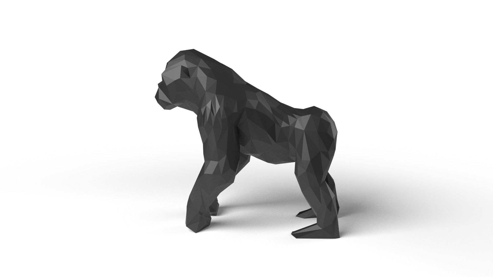 Gorilla Low Poligonal Low-poly 3D model_6