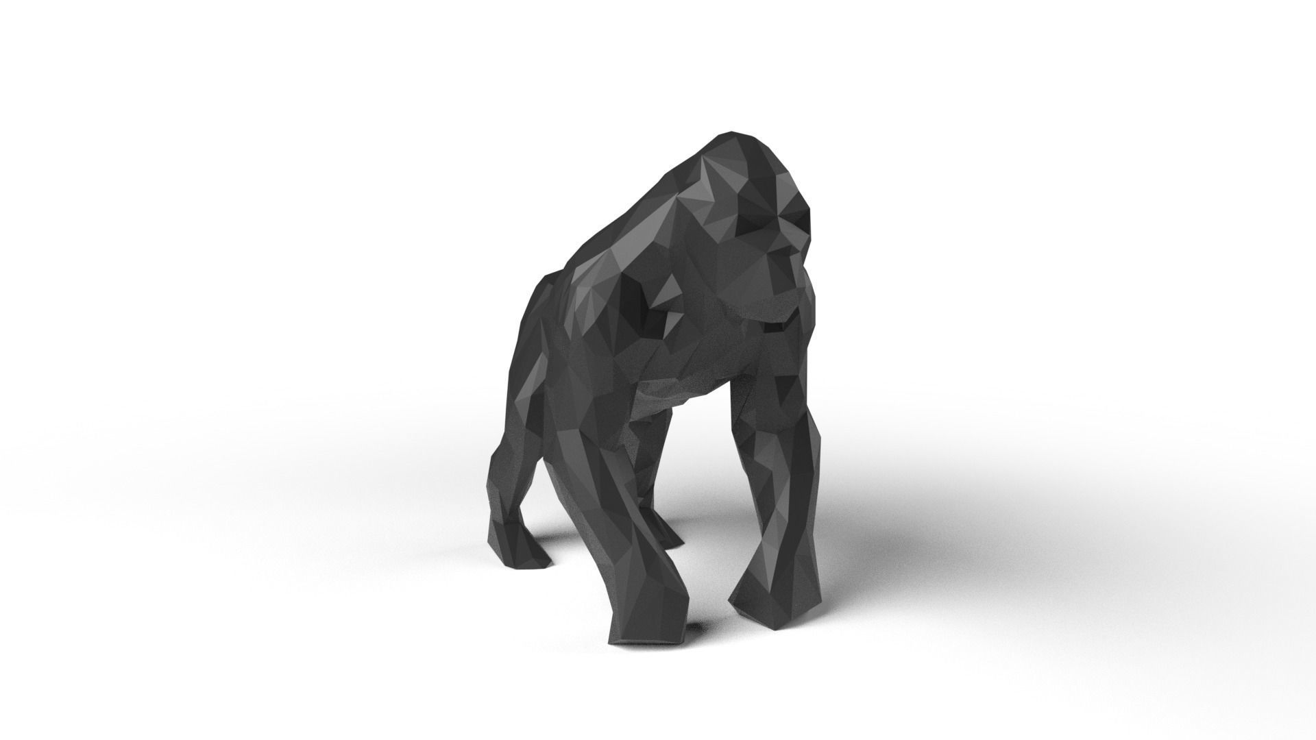 Gorilla Low Poligonal Low-poly 3D model_2