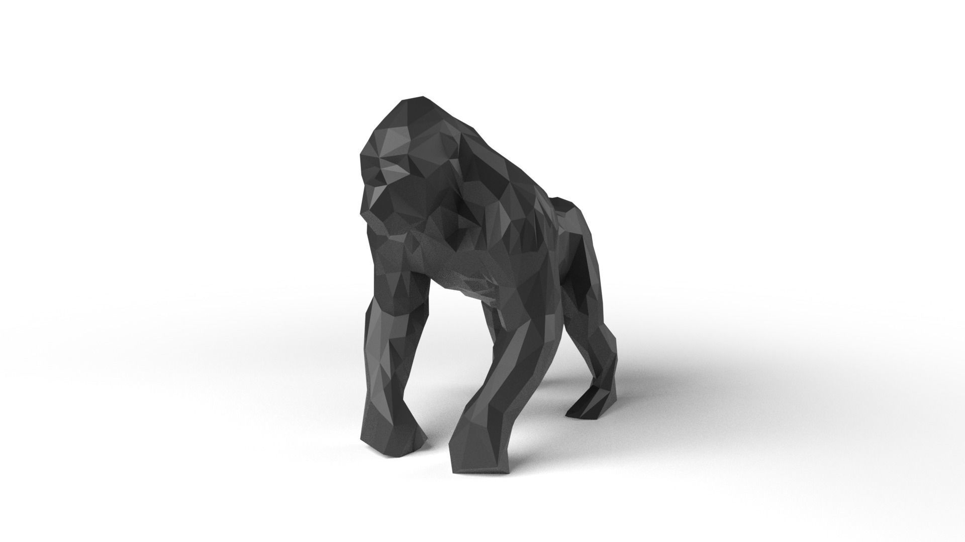 Gorilla Low Poligonal Low-poly 3D model_1