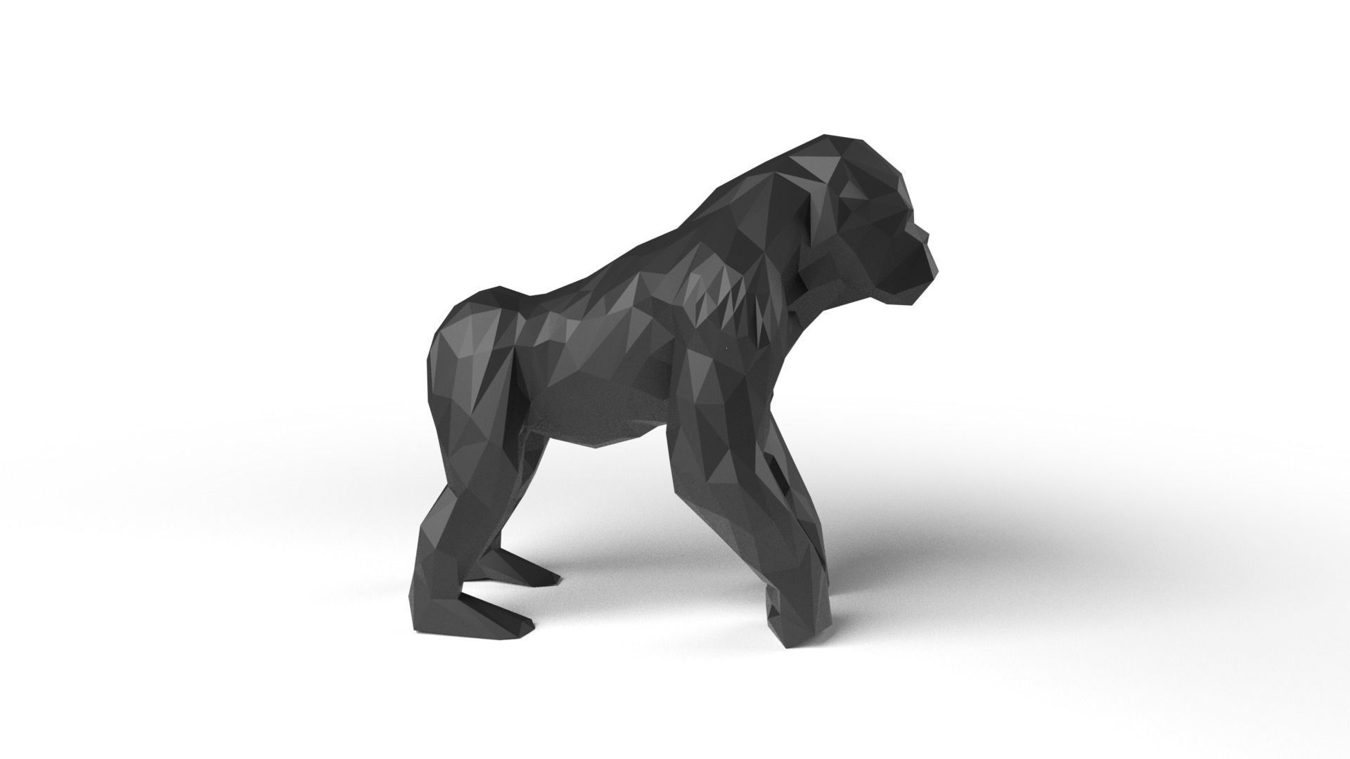 Gorilla Low Poligonal Low-poly 3D model_3