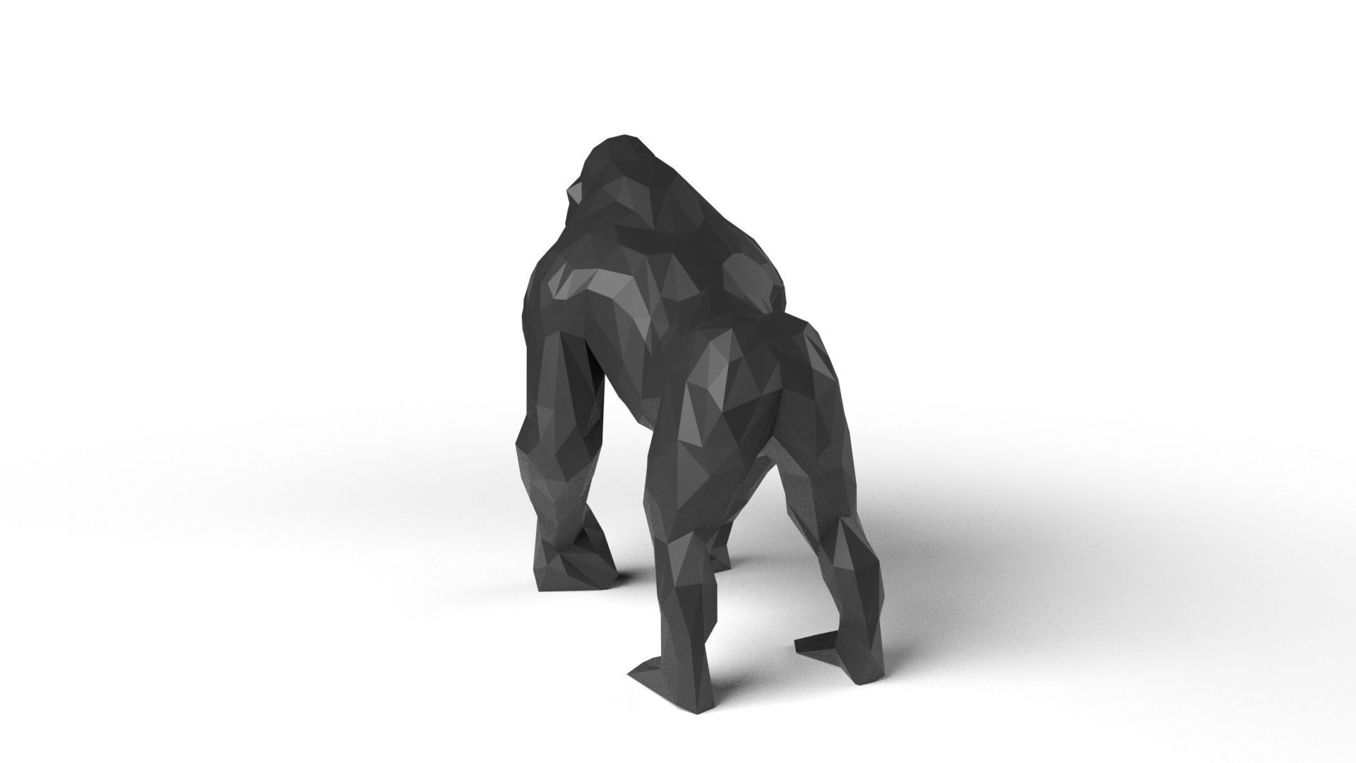 Gorilla Low Poligonal Low-poly 3D model_5
