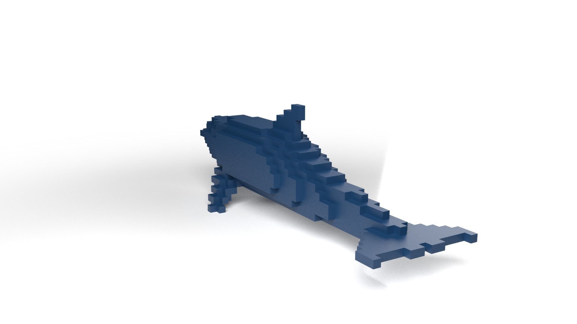 Dolphin Minecraft Voxel Low-poly 3D model_5