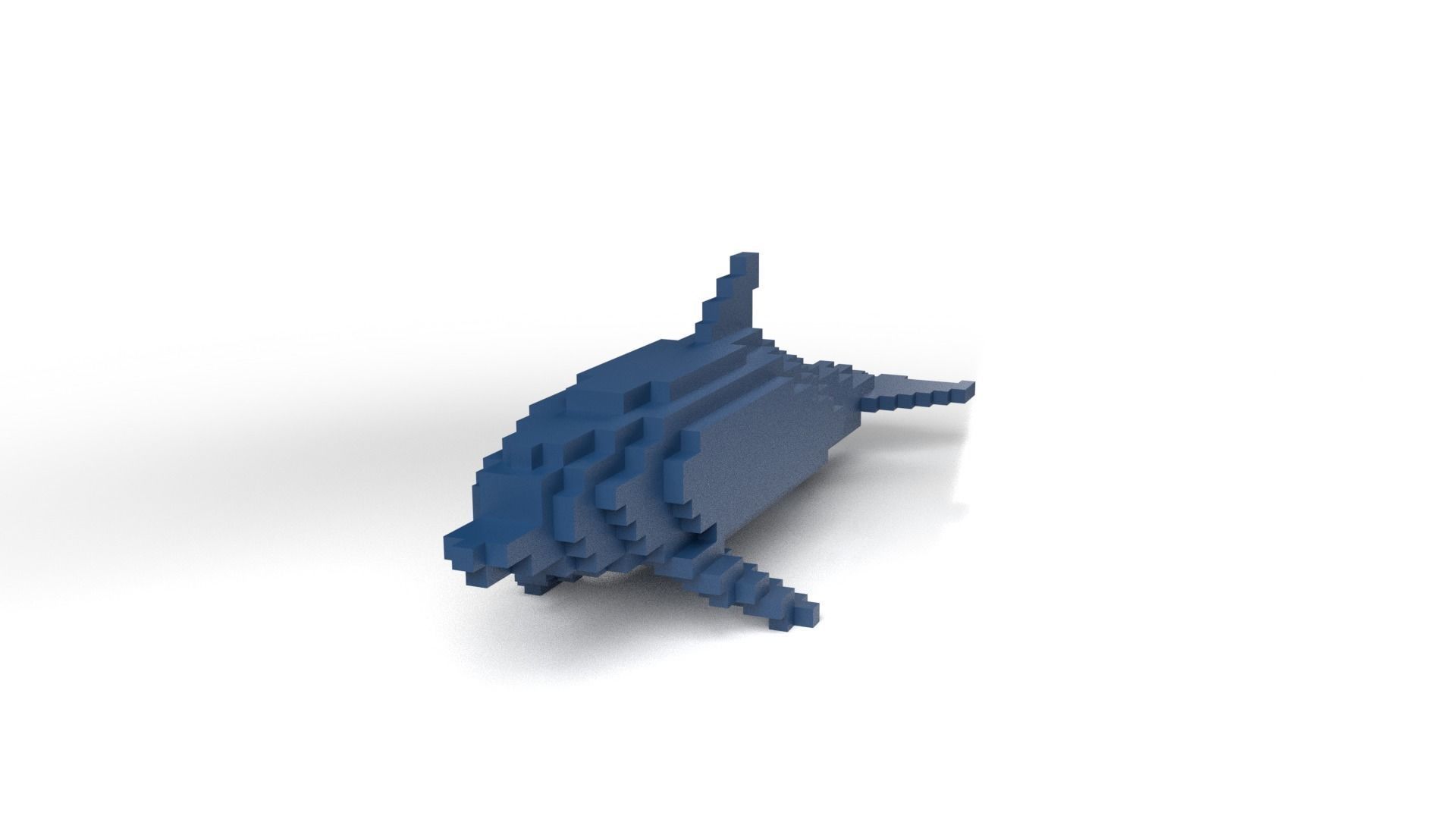 Dolphin Minecraft Voxel Low-poly 3D model_1