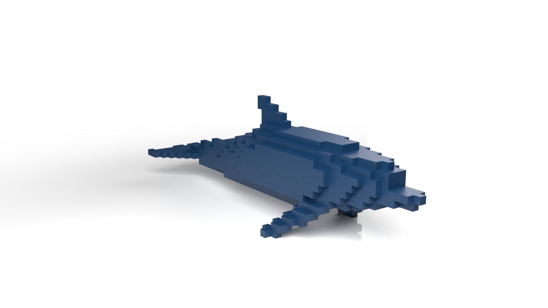 Dolphin Minecraft Voxel Low-poly 3D model_2