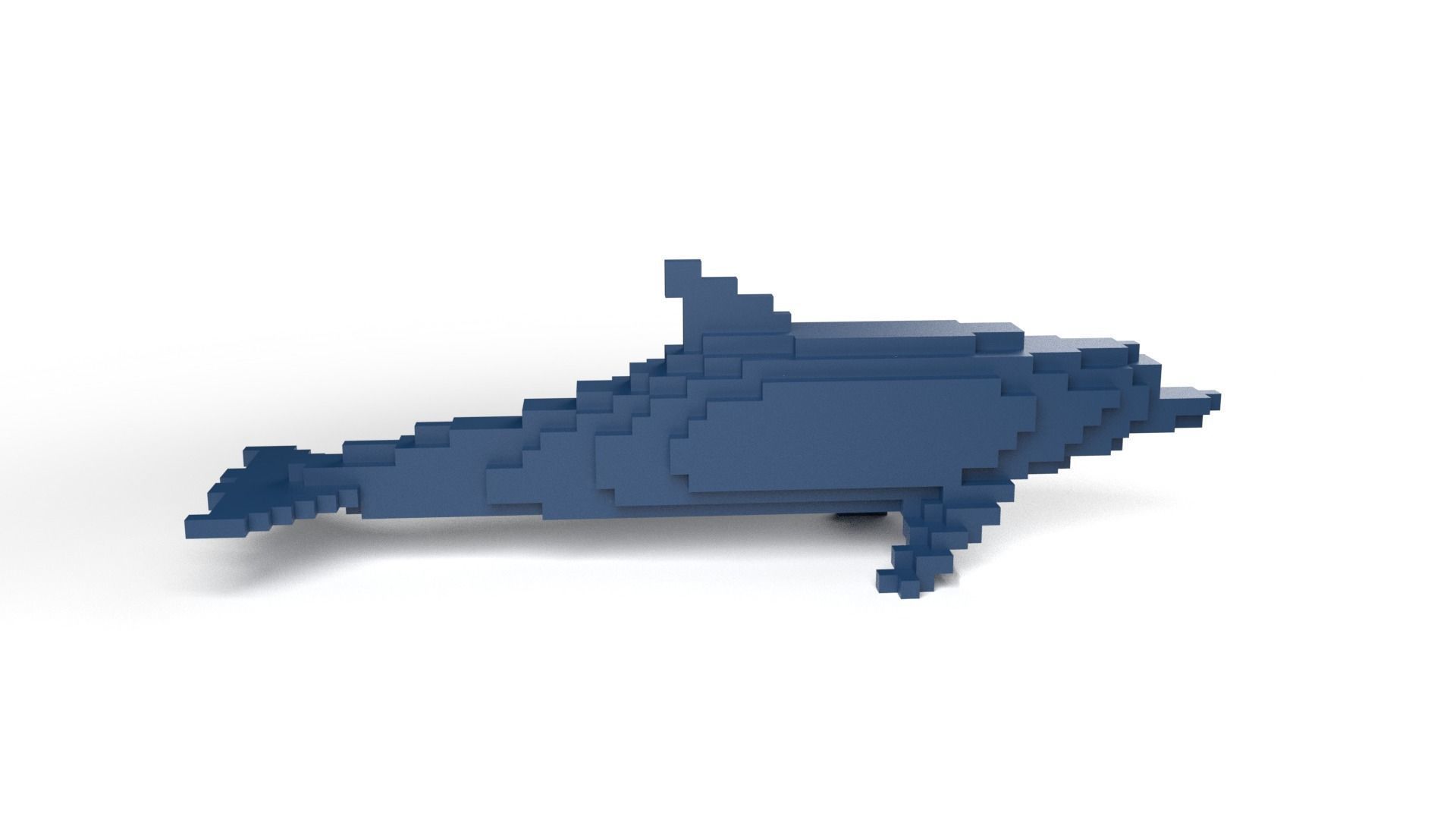 Dolphin Minecraft Voxel Low-poly 3D model_3