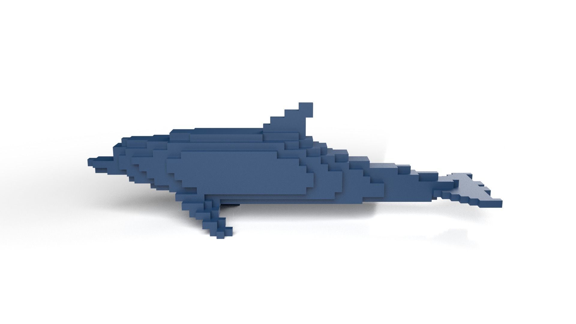 Dolphin Minecraft Voxel Low-poly 3D model_6