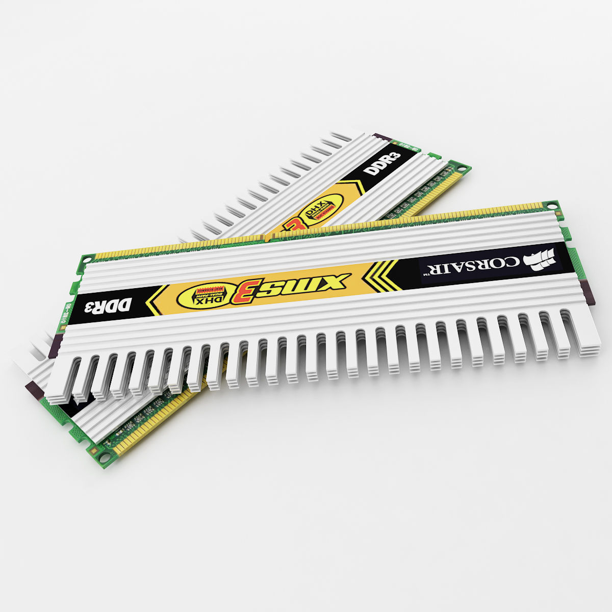 XMS DDR3  DHX Ram 3D model_1