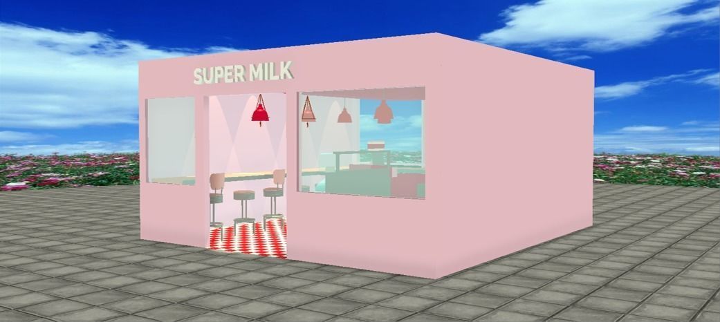 Retro Cafe Pink 3D model_2