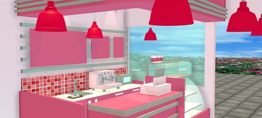 Retro Cafe Pink 3D model_5