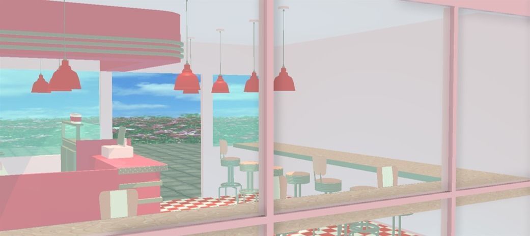 Retro Cafe Pink 3D model_6
