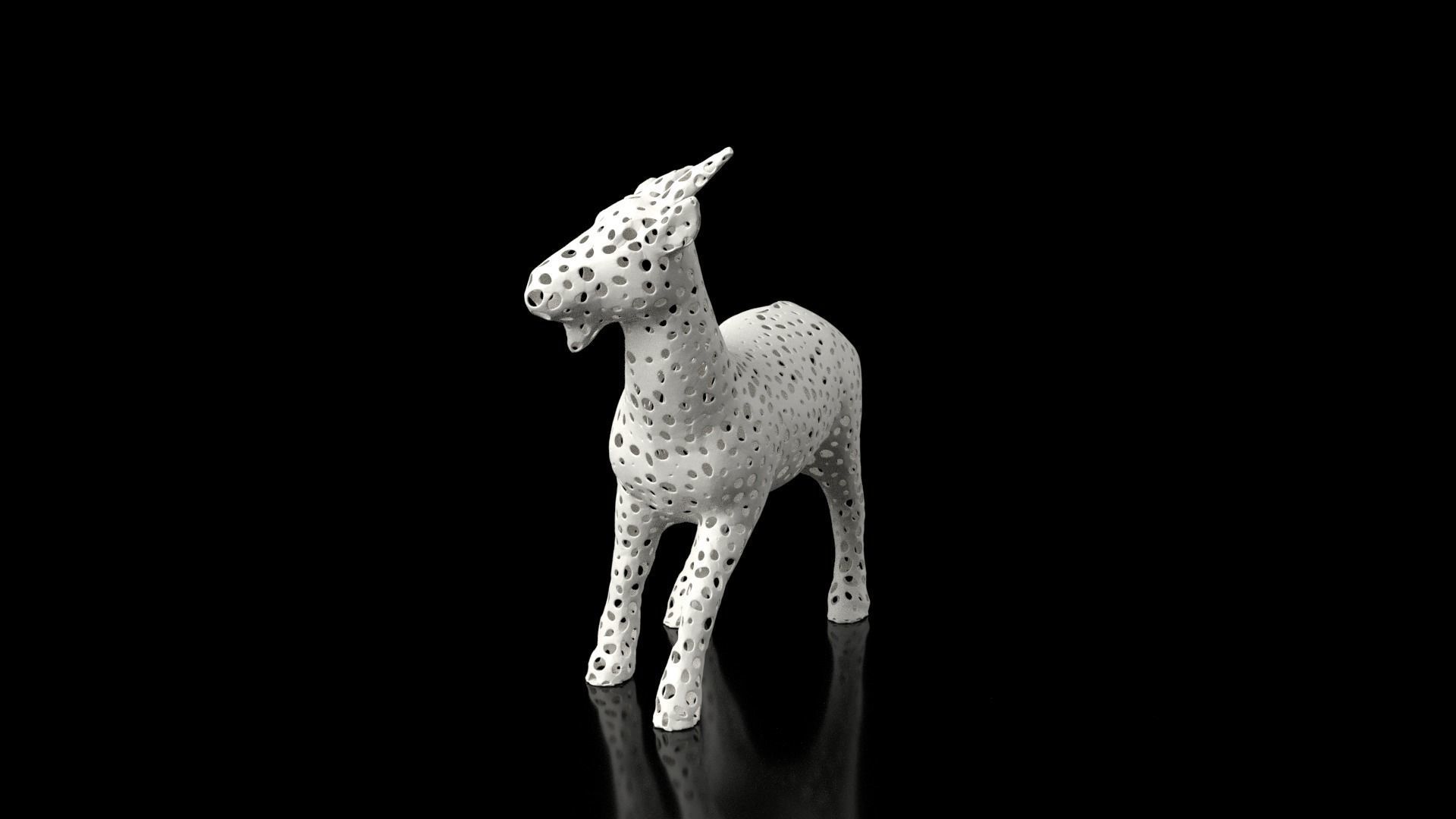 Goat Voronoi Low-poly 3D model_4