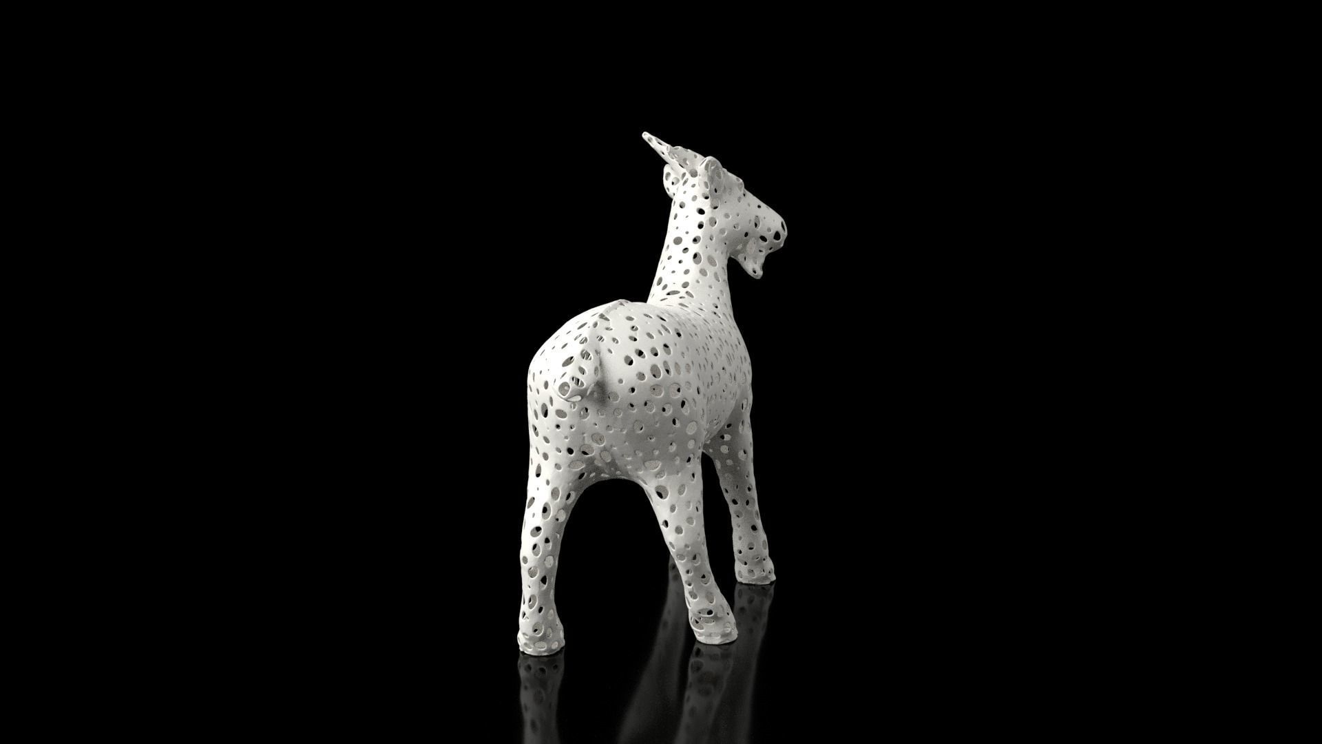 Goat Voronoi Low-poly 3D model_1