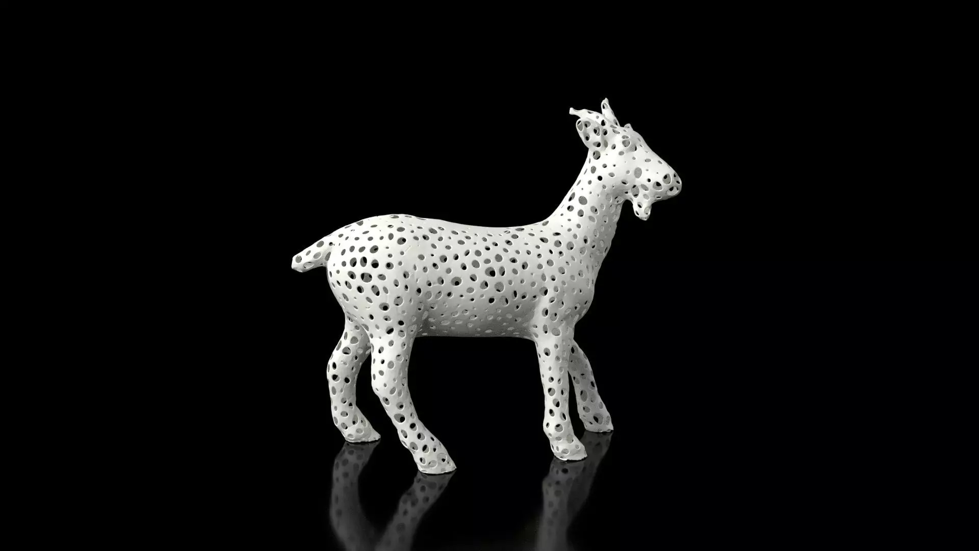 Goat Voronoi Low-poly 3D model_0