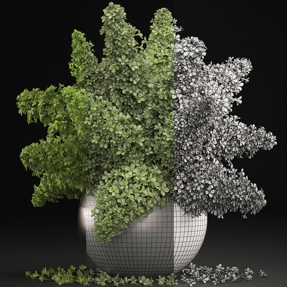 Bouquet of green lilacs in a vase 94A 3D model_5