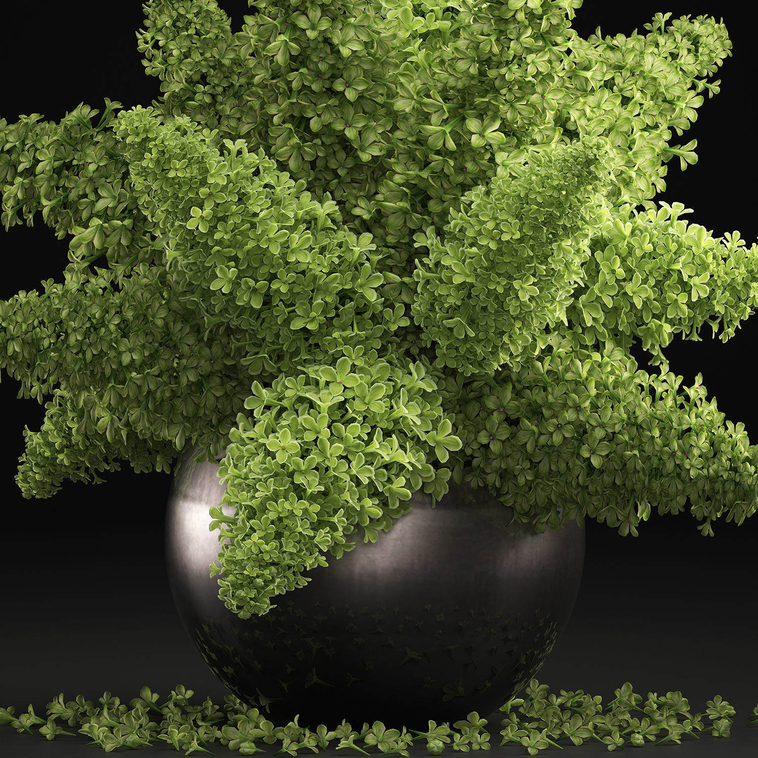 Bouquet of green lilacs in a vase 94A 3D model_3