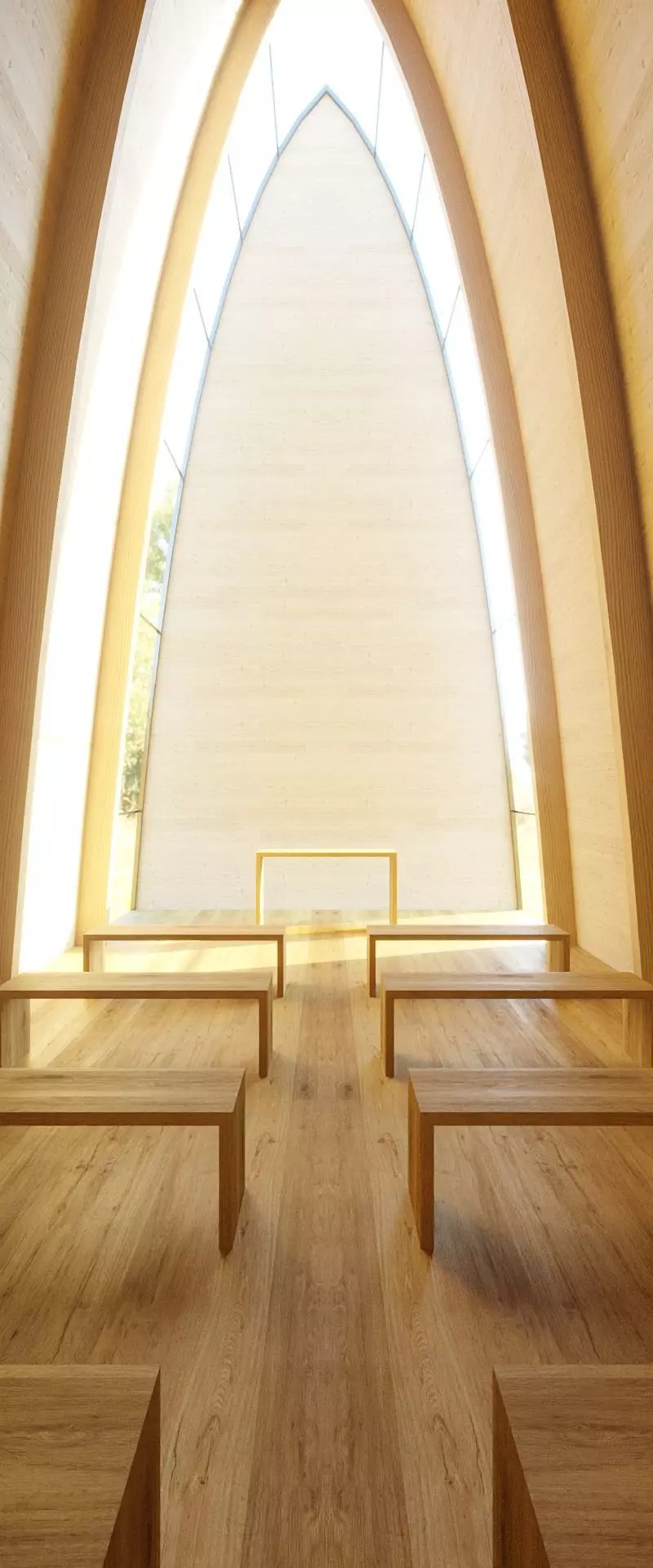 VR Art Chapel Church 2020 Corona Max Scene and Baked Low-poly 3D model