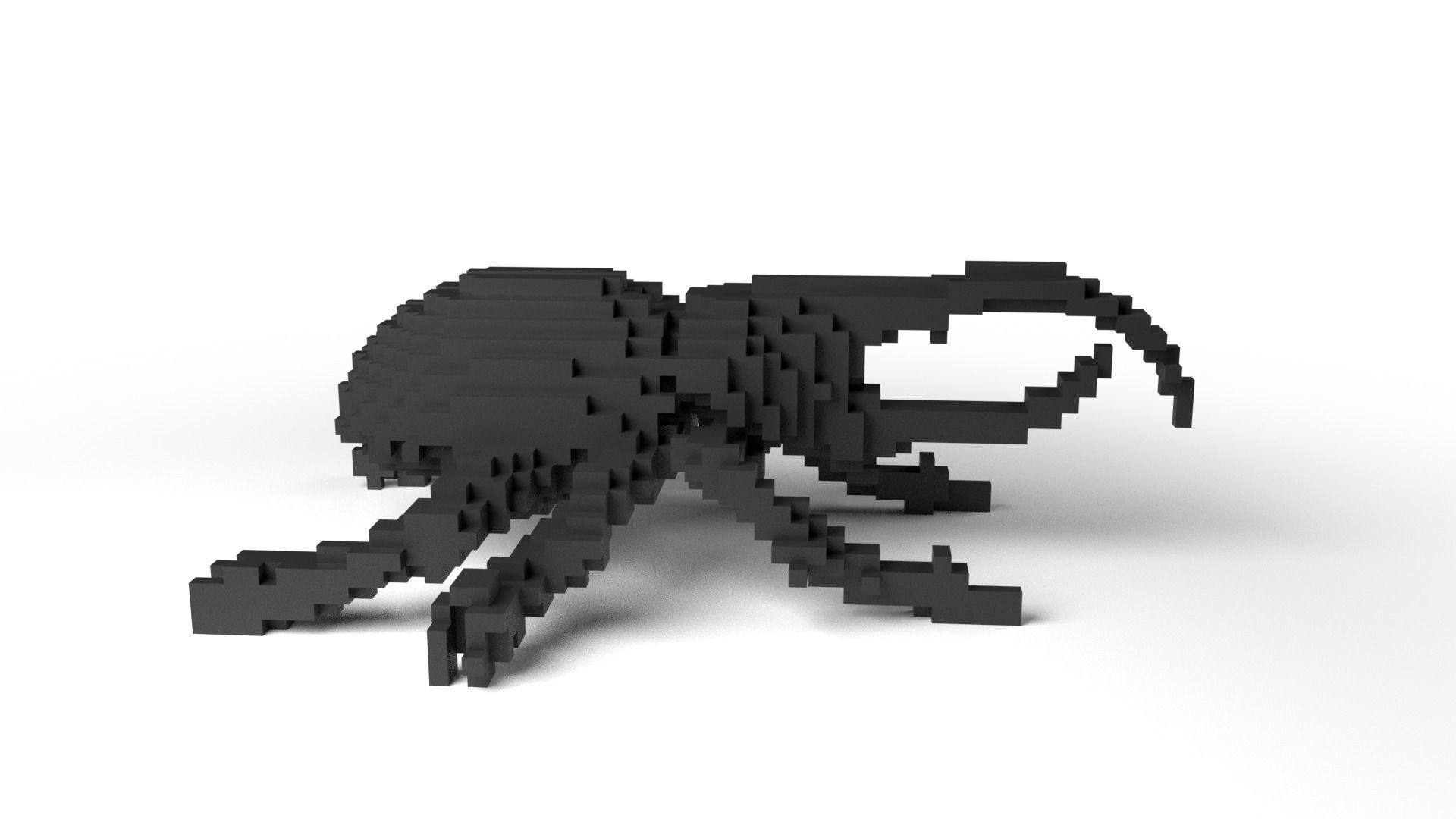 Hercules Minecraft Voxel Low-poly 3D model_3