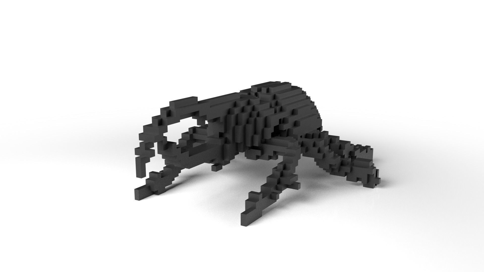 Hercules Minecraft Voxel Low-poly 3D model_1