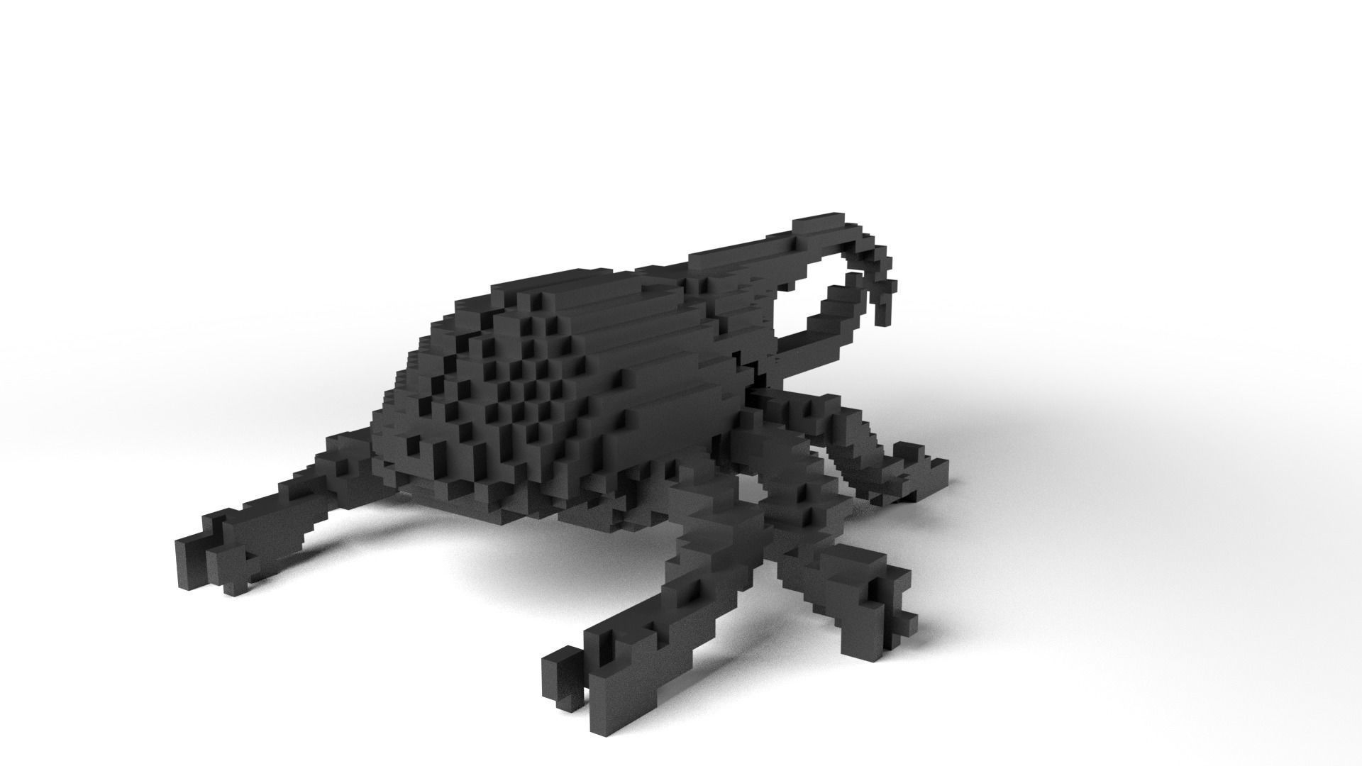 Hercules Minecraft Voxel Low-poly 3D model_4