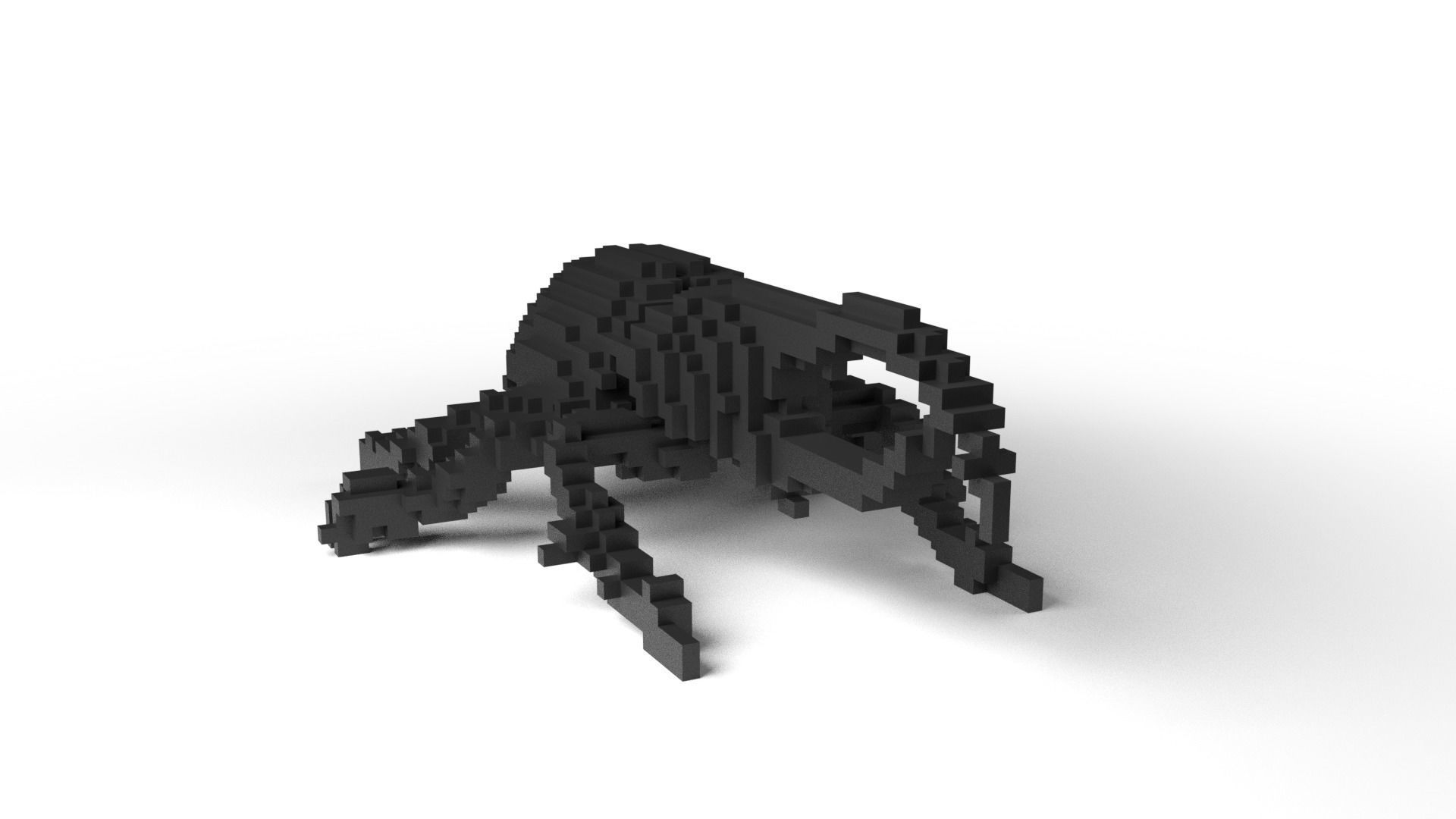 Hercules Minecraft Voxel Low-poly 3D model_2