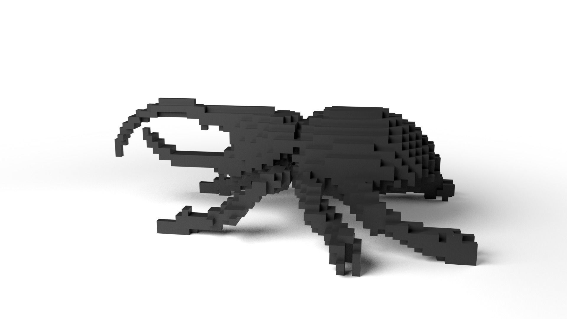 Hercules Minecraft Voxel Low-poly 3D model_6