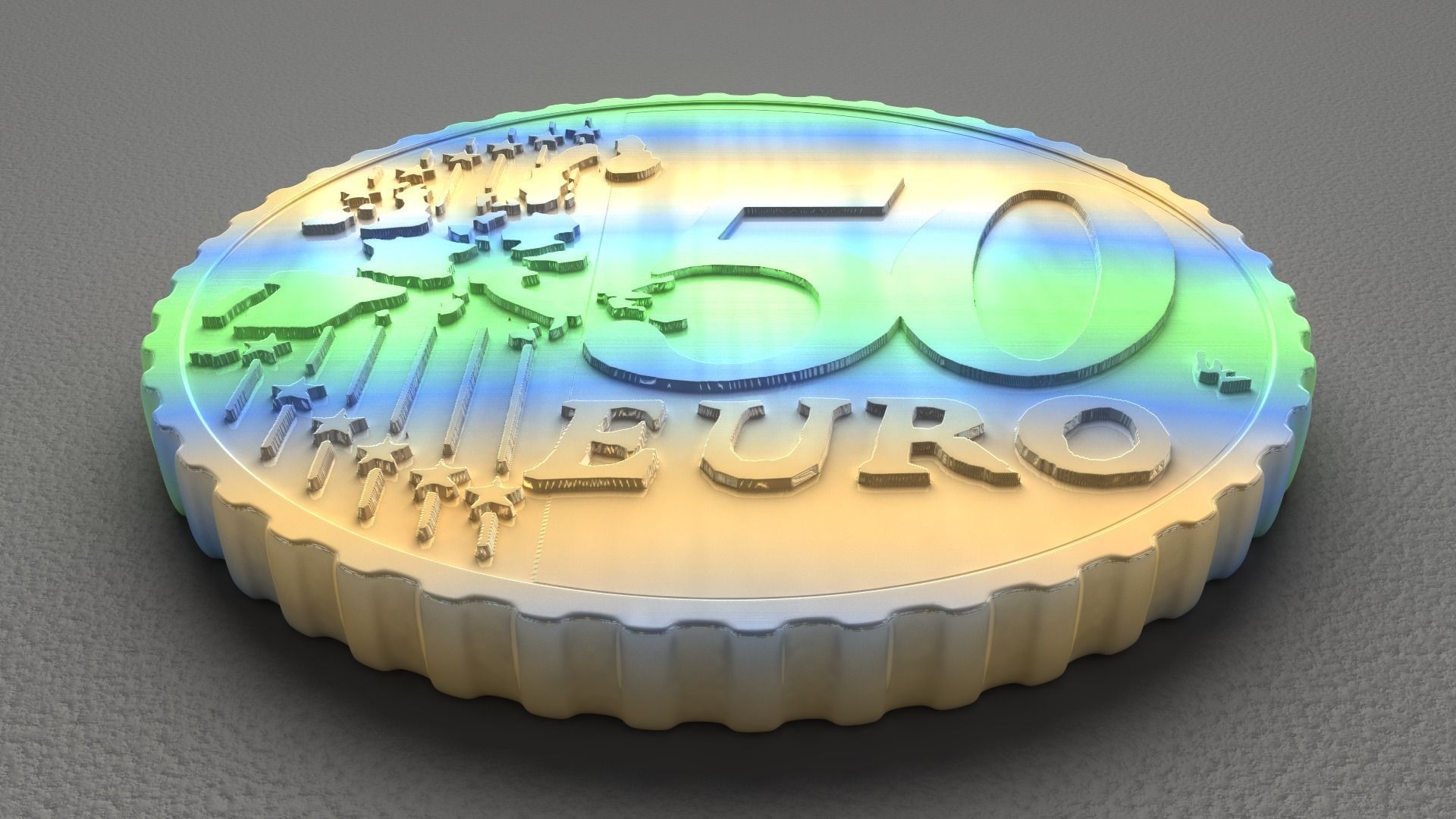 Money euro coin Free 3D model_4